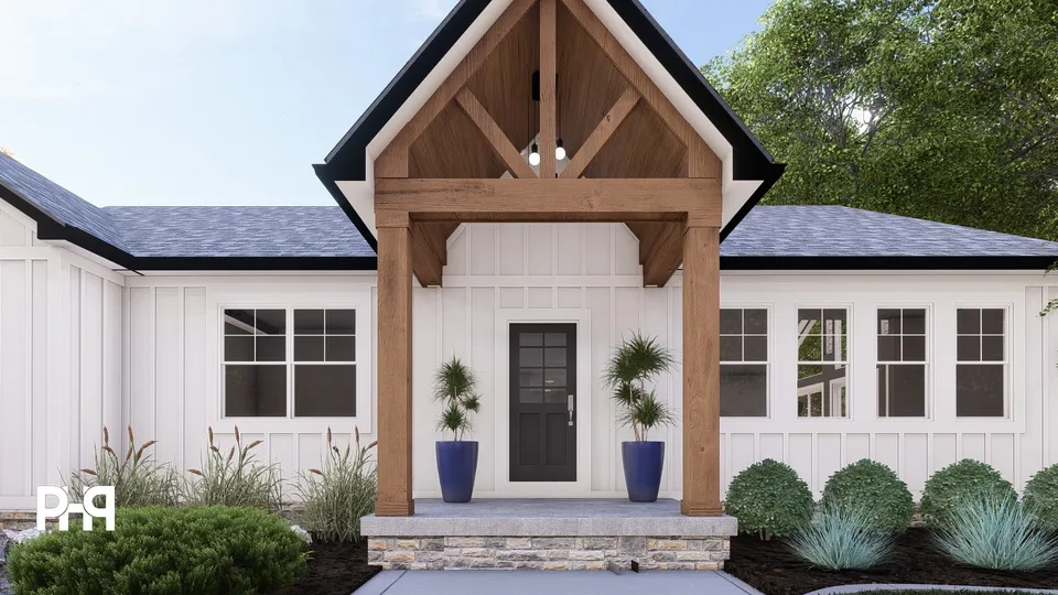 The Cherrywood house plan, exterior view 4